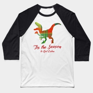 Christmas T-Rex Dinosaur Baseball T-Shirt